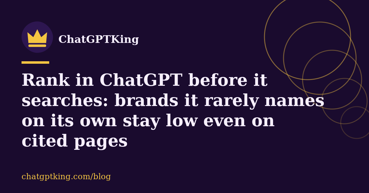 Illustrated cover for the article: Rank in ChatGPT before it searches: brands it rarely names on its own stay low even on cited pages