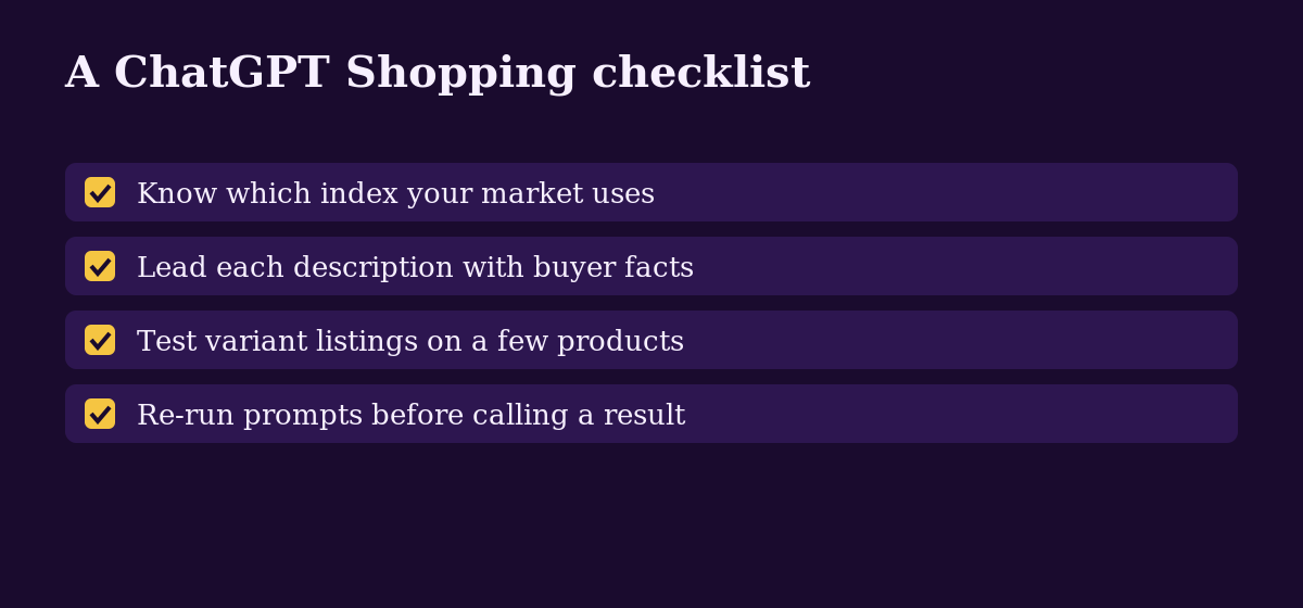 Diagram: A ChatGPT Shopping checklist